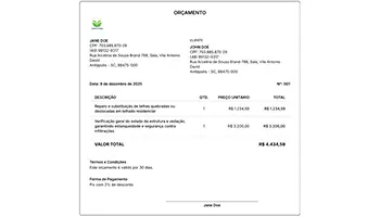 Preview do Orçamento